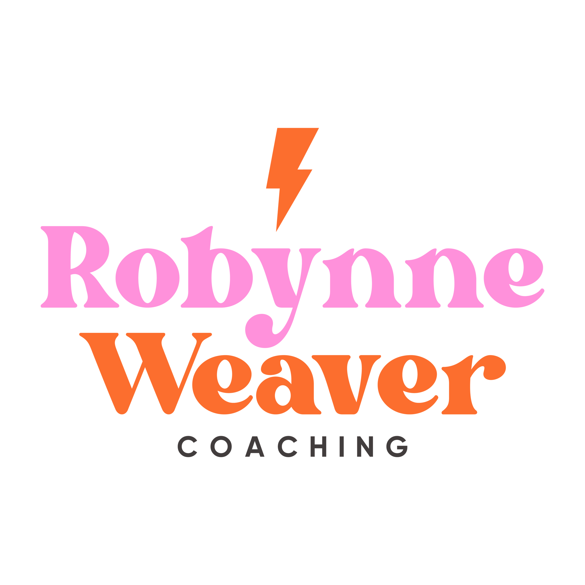 Robynne Weaver Coaching Logo in Pink and orange Robynne Weaver Coaching Logo in Pink and orange